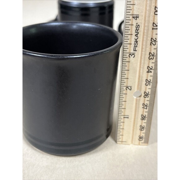 Pfaltzgraff  Black Mug Set Of 4 Made In USA Midnight‎ Sun Coffee Cup - Picture 6 of 7